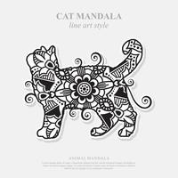 mandala de chat. éléments décoratifs vintage. motif oriental, illustration vectorielle. vecteur