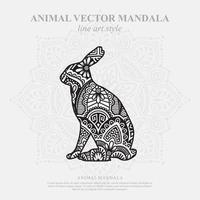mandala de lapin. éléments décoratifs vintage. motif oriental, illustration vectorielle. vecteur