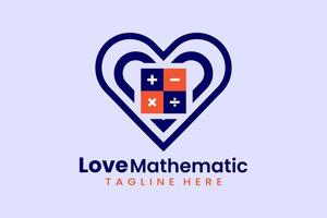 plat l'amour mathématiques logo modèle vecteur conception
