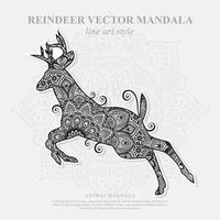 mandala de cerf. éléments décoratifs vintage. motif oriental, illustration vectorielle. vecteur