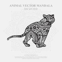 mandala de lion. éléments décoratifs vintage. motif oriental, illustration vectorielle. vecteur