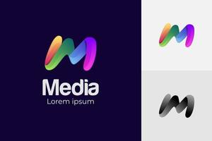 abstrait m lettre coloré médias logo conception moderne style vecteur conception modèle éléments pour votre application ou entreprise identité