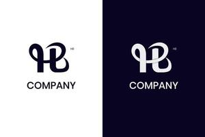 lettre hb ou bh initiale caractères logo conception pour abstrait identité affaires Nom vecteur