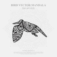 mandala d'oiseau. éléments décoratifs vintage. motif oriental, illustration vectorielle. vecteur