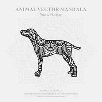 mandala de chien. éléments décoratifs vintage. motif oriental, illustration vectorielle. vecteur