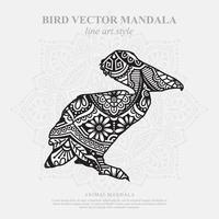 mandala d'oiseau. éléments décoratifs vintage. motif oriental, illustration vectorielle. vecteur