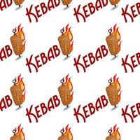 shawarma kebab logo modèle vite aliments. sans couture modèle. vecteur
