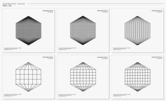 abstrait hexagonal ligne la grille logo conception ensemble. moderne hexagone mélange ligne graphique modèle. vecteur