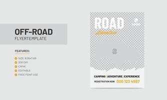 modèle de flyer hors route conception d'affiche d'aventure sur route vecteur