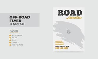 modèle de flyer hors route conception d'affiche d'aventure sur route vecteur