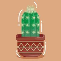 mignonne cactus à l'intérieur une pot de fleur dans dessin animé style vecteur