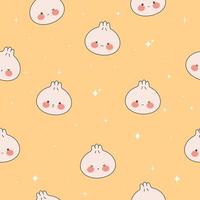 modèle avec kawaii Dumplings. mignonne faible somme avec différent émotions. traditionnel chinois aliments. Stock vecteur plat illustration