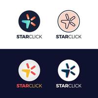 ensemble de logo star click vecteur