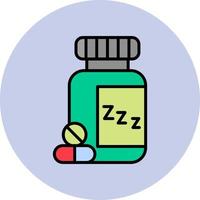 en train de dormir pilules vecteur icône