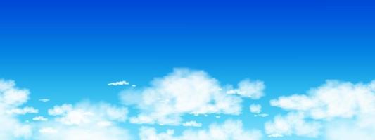 ciel bleu harmonieux avec fond de nuages altostratus, dessin animé vectoriel motif large horizon du ciel naturel avec des nuages cirrus, concept toutes les bannières saisonnières en journée ensoleillée printemps et été le matin