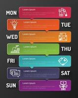 concept d'entreprise de présentation pour la semaine, peut être utilisé pour la mise en page du flux de travail, le diagramme, les options d'étape commerciale, la bannière. vecteur