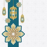 lanterne islamique arabe pour le ramadan kareem eid mubarak fond vecteur