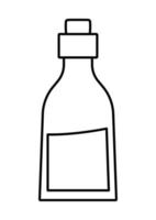 vecteur noir et blanc verre bouteille avec Lait isolé sur blanc Contexte. en bonne santé boisson ligne icône. laitier produit illustration. biologique ferme nutrition clipart ou coloration page.