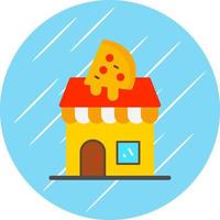 conception d'icône vectorielle de pizzeria vecteur