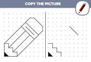 éducation Jeu pour les enfants copie mignonne dessin animé crayon image par de liaison le point imprimable outil feuille de travail vecteur