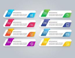 modèle infographique avec 8 étapes ou options vecteur