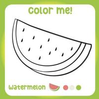 coloration feuille de travail à propos fruit. éducatif imprimable feuille pour les enfants. vecteur illustration.