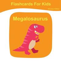 dinosaure carte flash collectes. dinosaure éducatif imprimable flashcards. vecteur affiche pour préscolaire éducation.