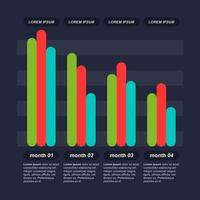 Diagramme à barres décroissant illustrant la pression économique ou les problèmes financiers infographiques vecteur