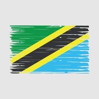 vecteur de brosse drapeau tanzanie