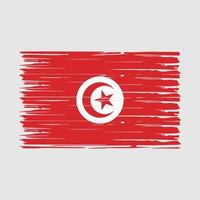 vecteur de brosse drapeau tunisie