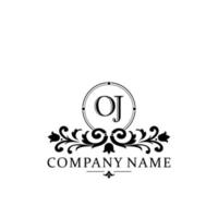 lettre oj floral logo conception. logo pour femmes beauté salon massage cosmétique ou spa marque vecteur