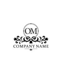 lettre om floral logo conception. logo pour femmes beauté salon massage cosmétique ou spa marque vecteur