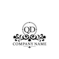 lettre qd floral logo conception. logo pour femmes beauté salon massage cosmétique ou spa marque vecteur