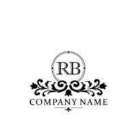 lettre rb floral logo conception. logo pour femmes beauté salon massage cosmétique ou spa marque vecteur