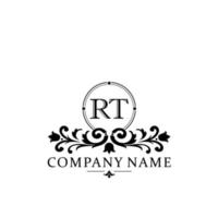 lettre rt floral logo conception. logo pour femmes beauté salon massage cosmétique ou spa marque vecteur