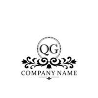 lettre qg floral logo conception. logo pour femmes beauté salon massage cosmétique ou spa marque vecteur