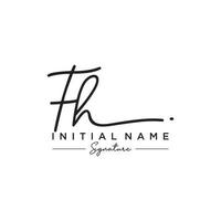 lettre fh signature logo template vecteur