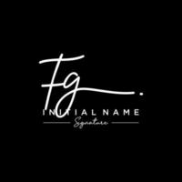 lettre fg signature logo template vecteur