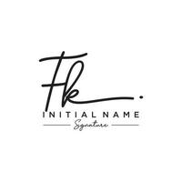 lettre fk signature logo template vecteur