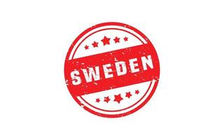 Suède timbre caoutchouc avec grunge style sur blanc Contexte vecteur