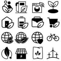 écologie icône vecteur ensemble. vert énergie illustration signe collection. éco symbole. alternative énergie logo.
