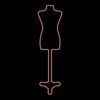 néon torse mannequin tailleurs mannequin silhouette mannequin couturières rouge Couleur vecteur illustration image plat style