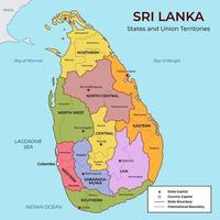 détaillé carte de sri lanka vecteur