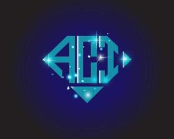 conception créative du logo de la lettre aci. design unique aci. vecteur