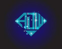 adw lettre logo Créatif conception. adw unique conception. vecteur