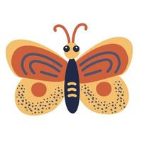 papillon. vecteur illustration de une marrant insecte dans dessin animé style. isolé sur une blanc Contexte.
