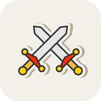 conception d'icône vectorielle de combat à l'épée vecteur