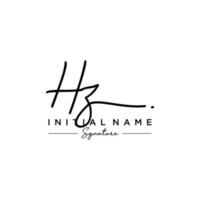 lettre hz signature logo template vecteur