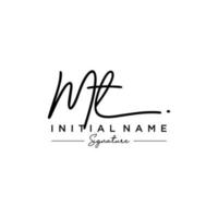 lettre mt signature logo template vecteur