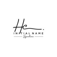 lettre hc signature logo template vecteur